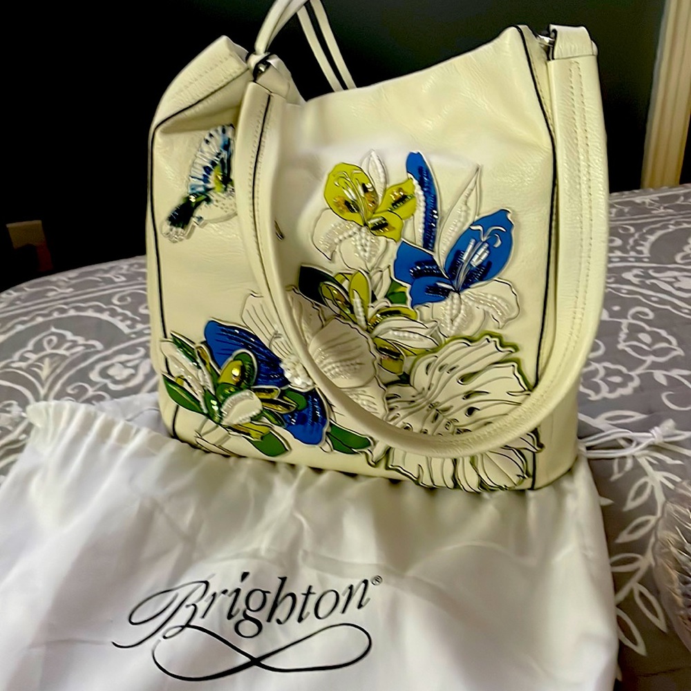 Brighton Collectibles Cristela White Leather Hobo Bag